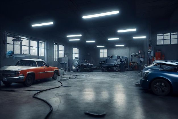 Why Regular Car Washing is Important for Your Vehicle Life a garagem de reparação e manutenção de automóveis renderiza 3d foto premium